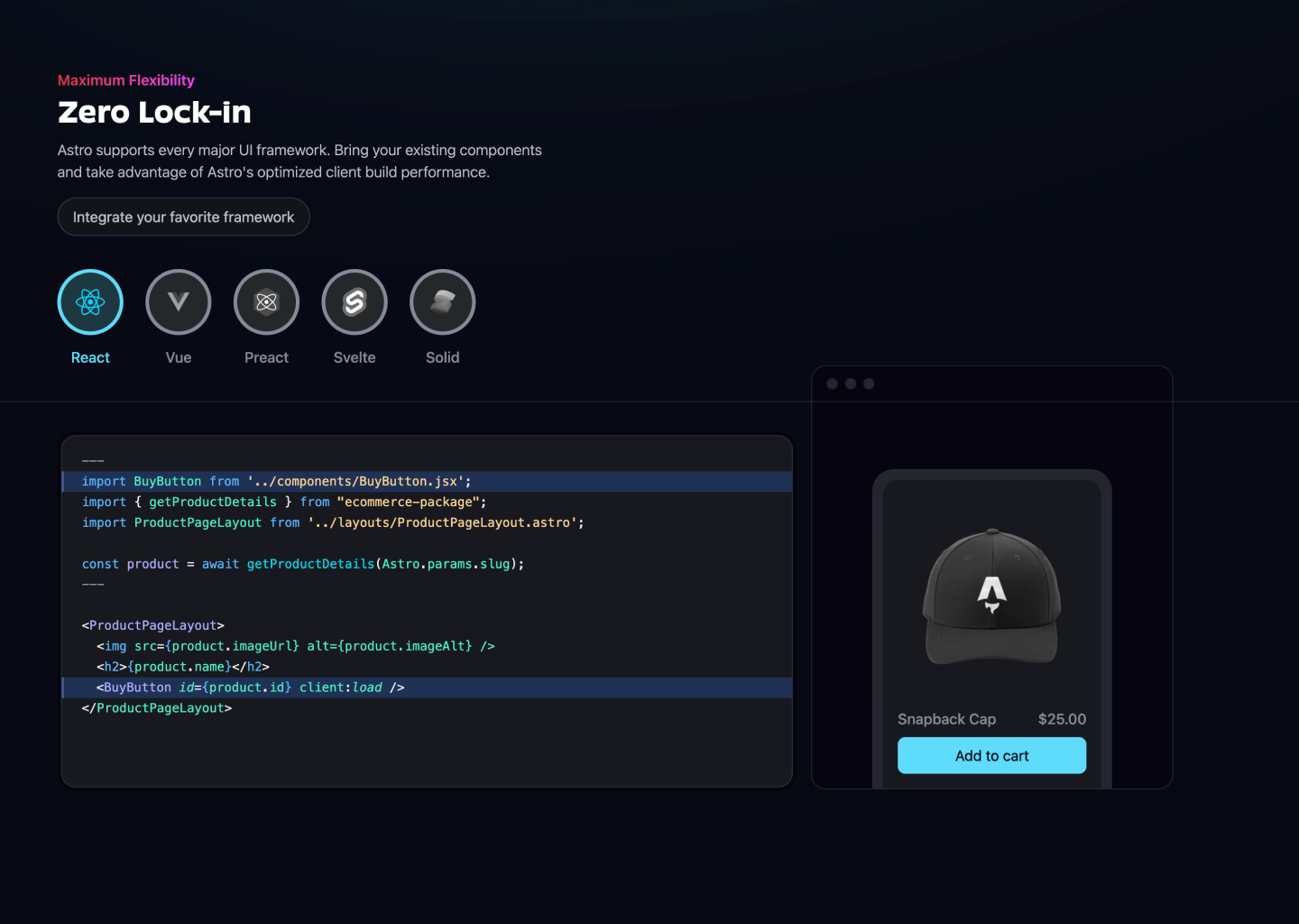 Astro zero framework lock-in